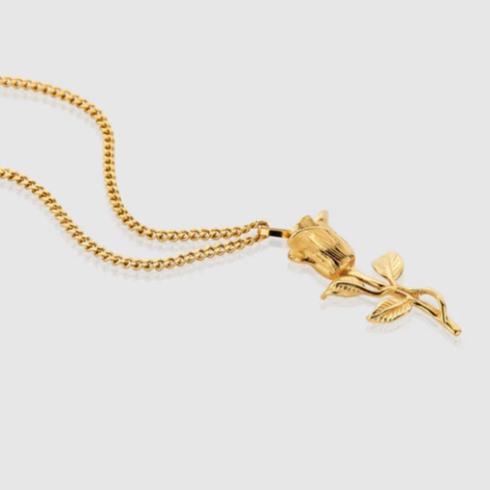 18k rose gold Rose pendant necklace